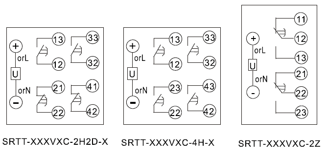 SRTT-220VDC-2H2D-A內部接線圖