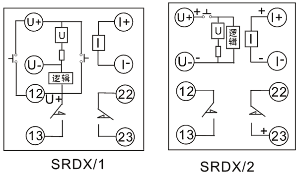 SRDX-2-220VDC/48VDC內部接線圖