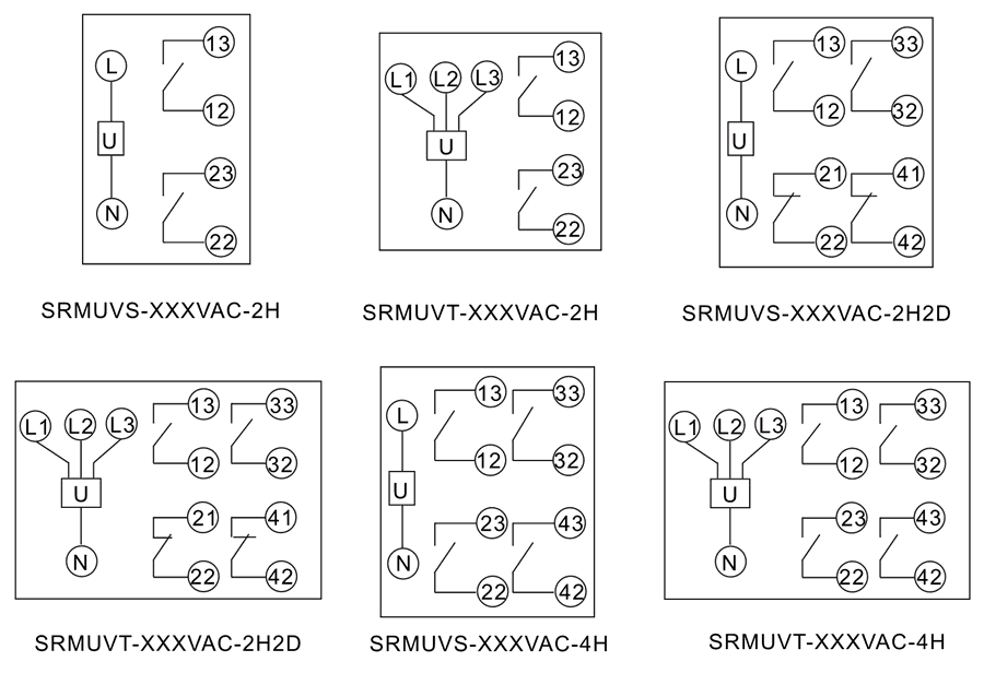 SRMUVT-220VAC-2H2D內部接線圖